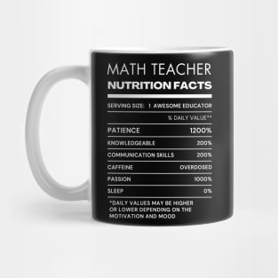 Math Teacher Nutrition Facts T-shirt Mug